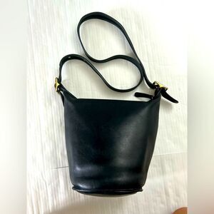 Coach Vintage Legacy Black Leather Duffle Bucket Crossbody 9953 Bag
